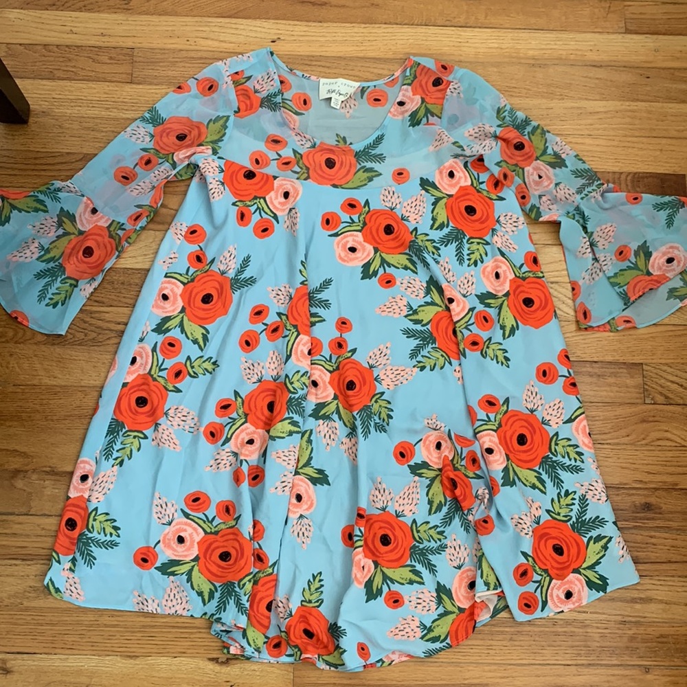 Like NEW!! Anthro Rifle Paper Co. Fluttered Blooms Dress - Picture 8 of 14